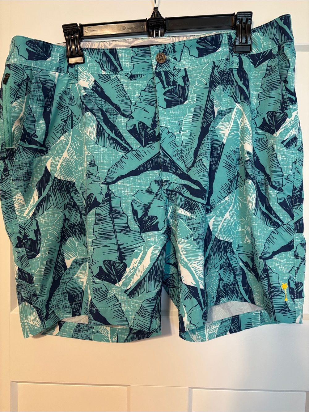 Margaritaville Teal and Navy Tropical Print Men’s Shorts